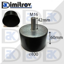 Антивибрационен тампон М16 х Ø 100 х 60 mm